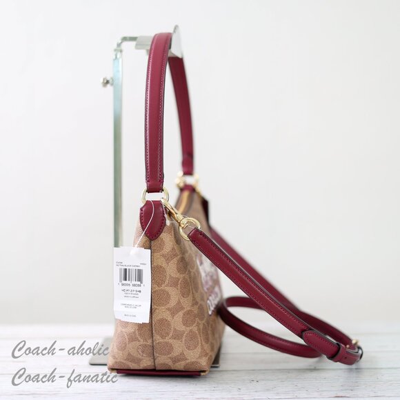 Coach CX588 Zip Top Shoulder Bag In Signature Canvas w/ Horse & Carriage SEALED - Picture 6 of 12